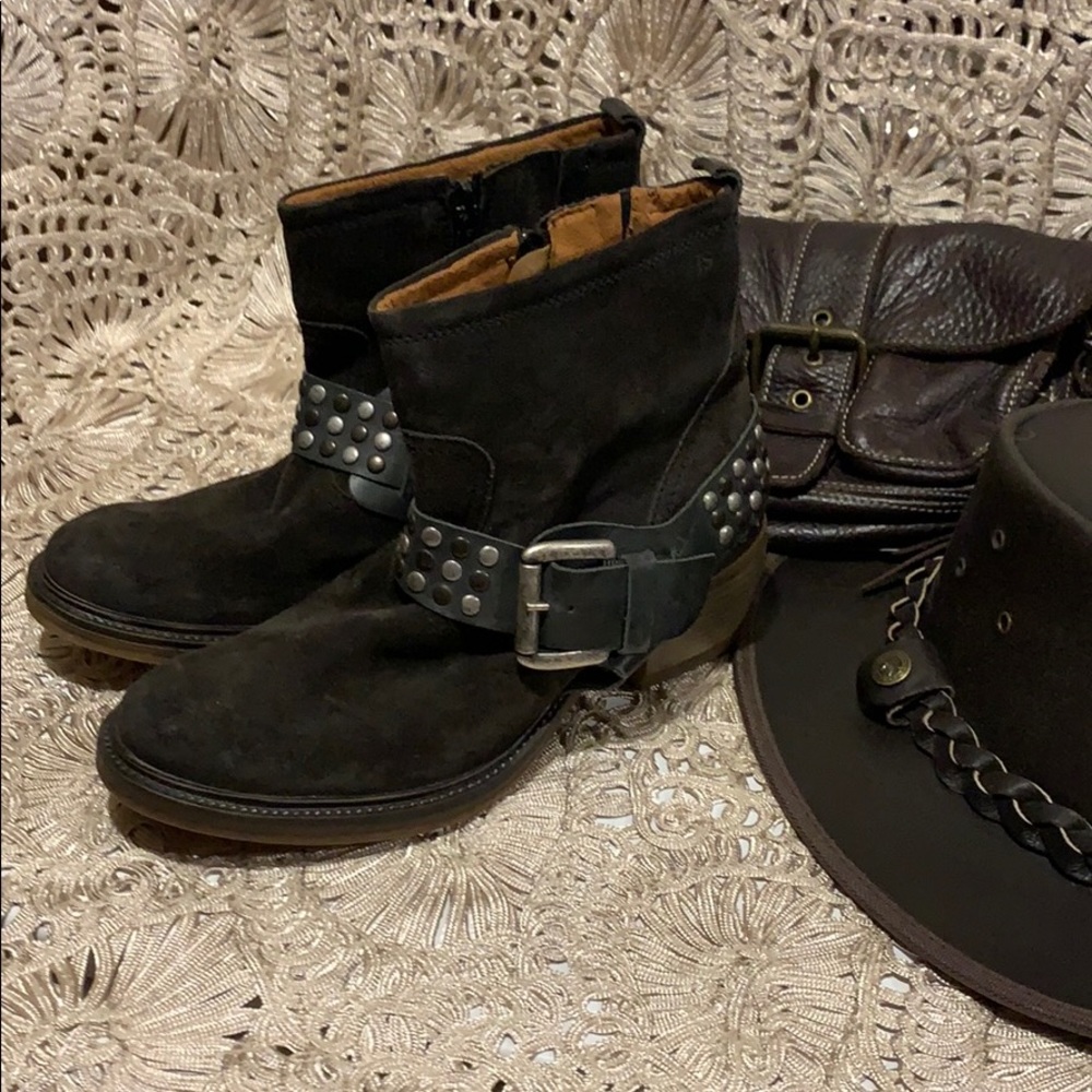 Joseph Seibel thick leather boots metal stud accents